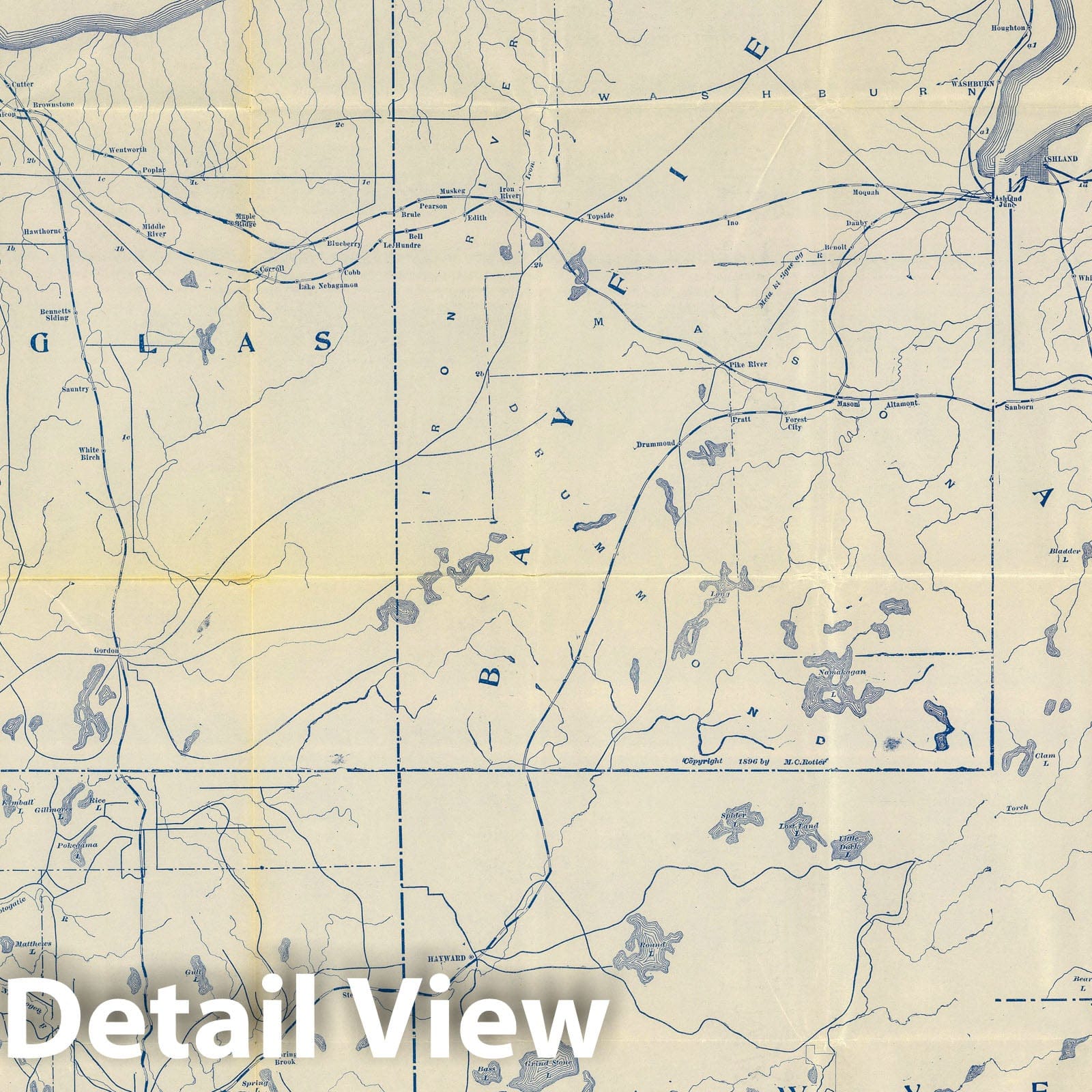 Wisconsin Bicycle Road Map, 1897 - Historical Map Print