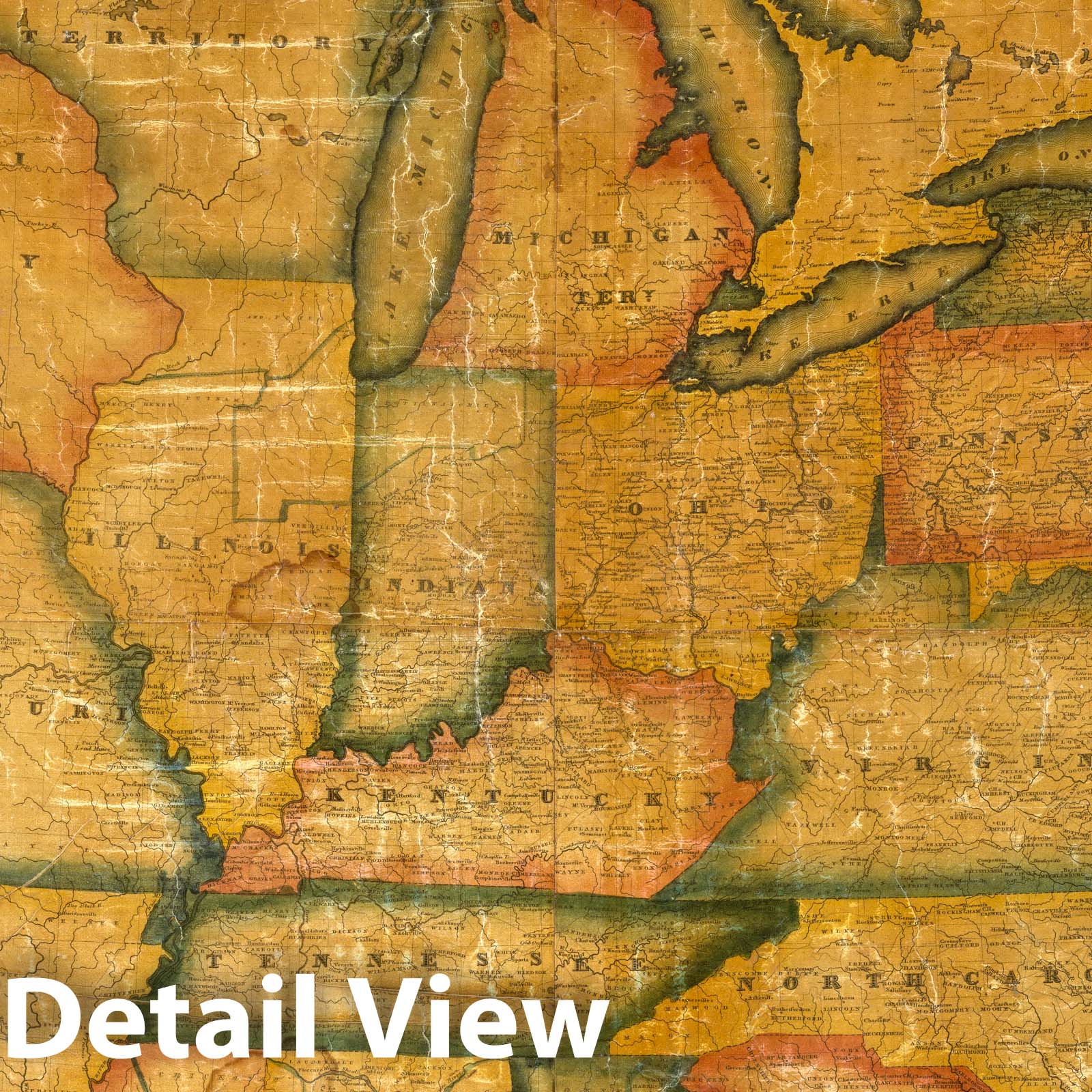 United States 1833 Historical Map Print