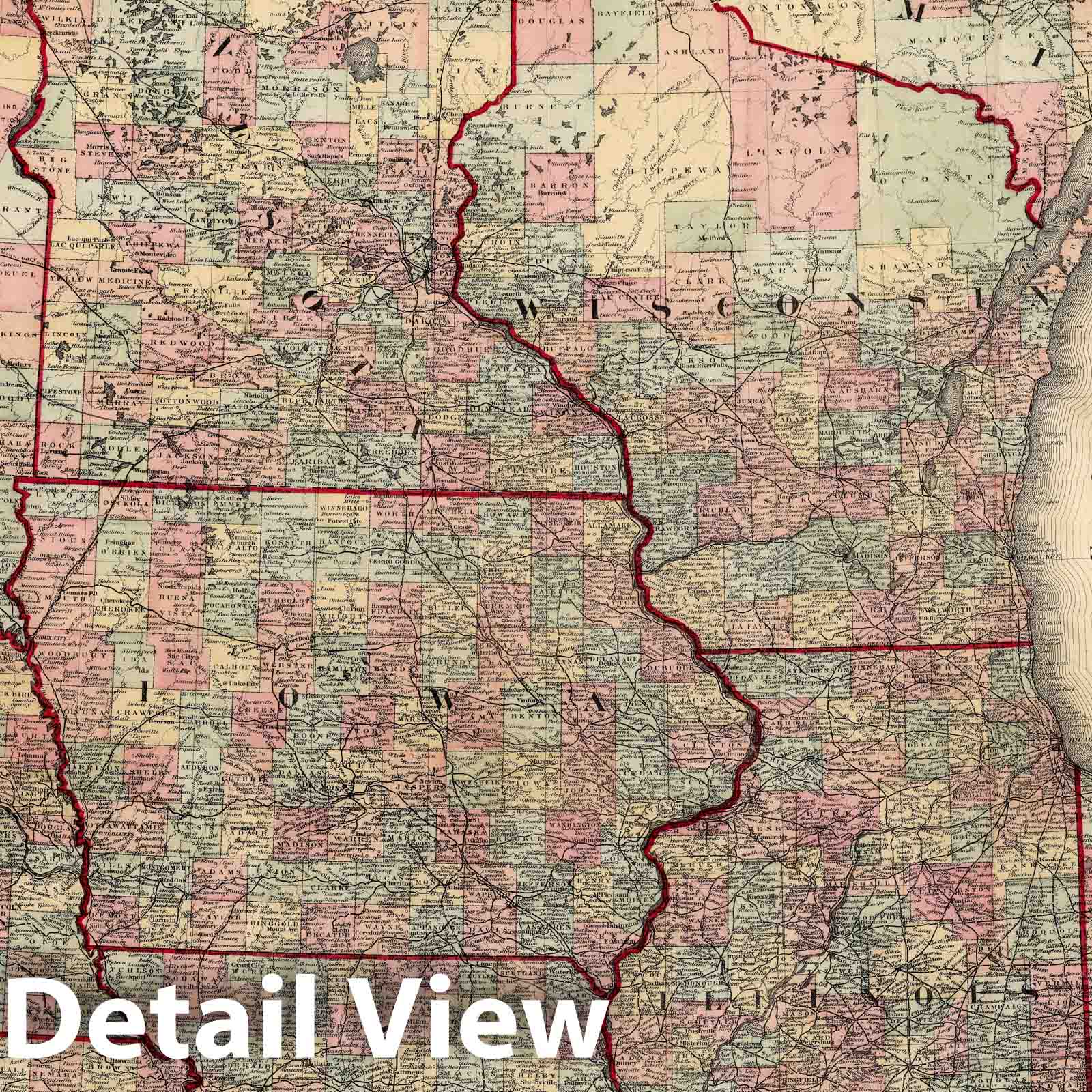 Historic Map : Pocket Map, Western States 1876 - Vintage Wall Art