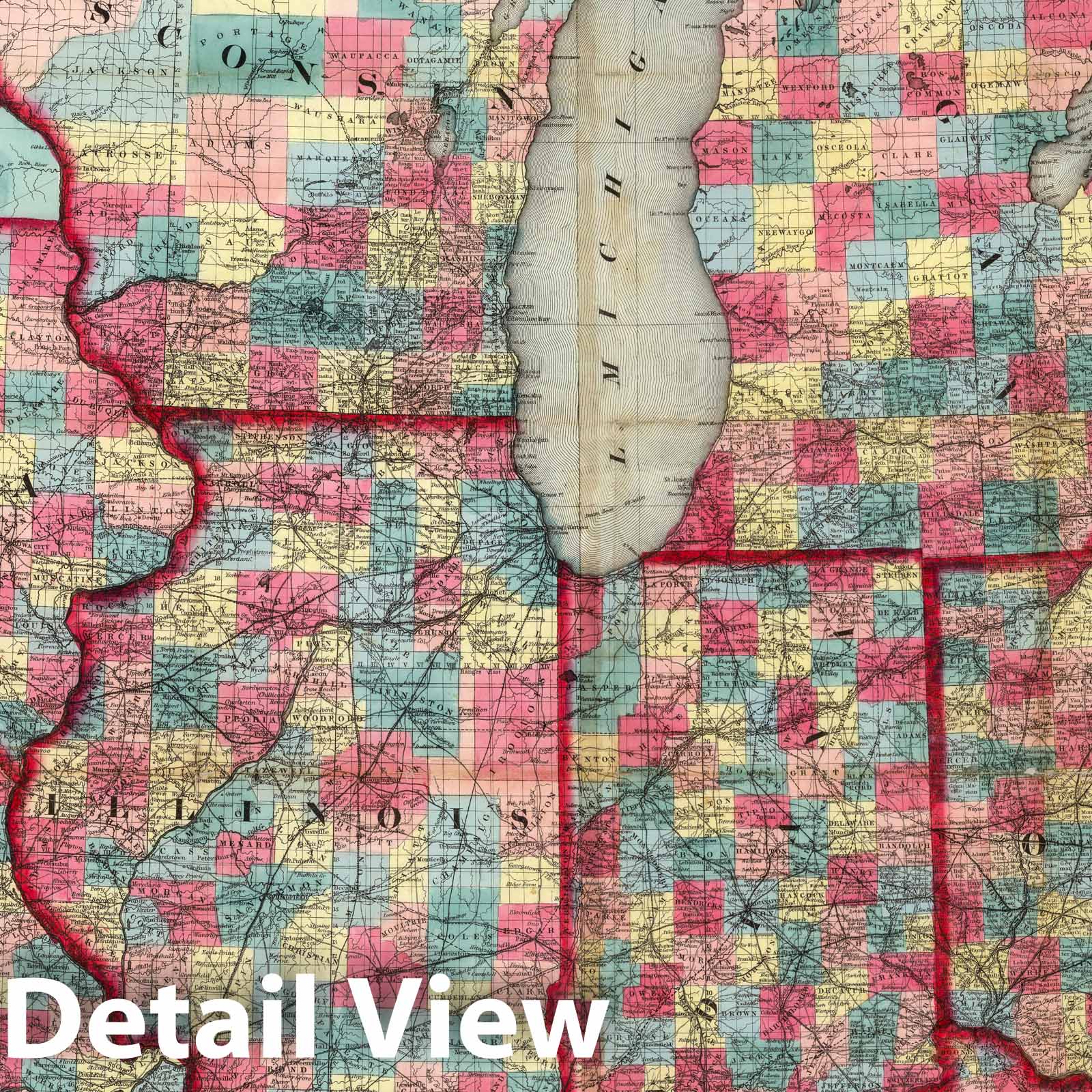 Western States - Railroad Map, 1854 - Historical Map Print