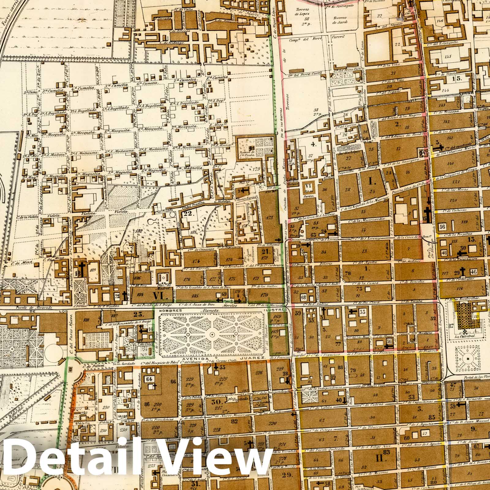 Mexico City, 1875 - Historical Map Print