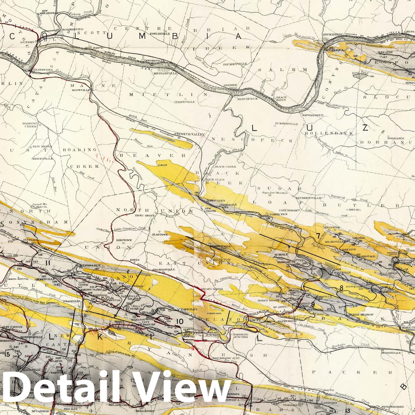 Pennsylvania Anthracite Coal Fields - Railroad Map, 1899