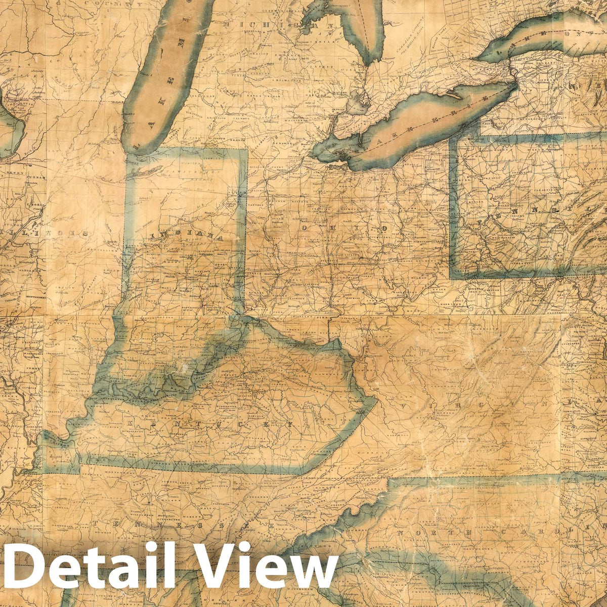 United States - River Map, 1832 - Historical Map Print