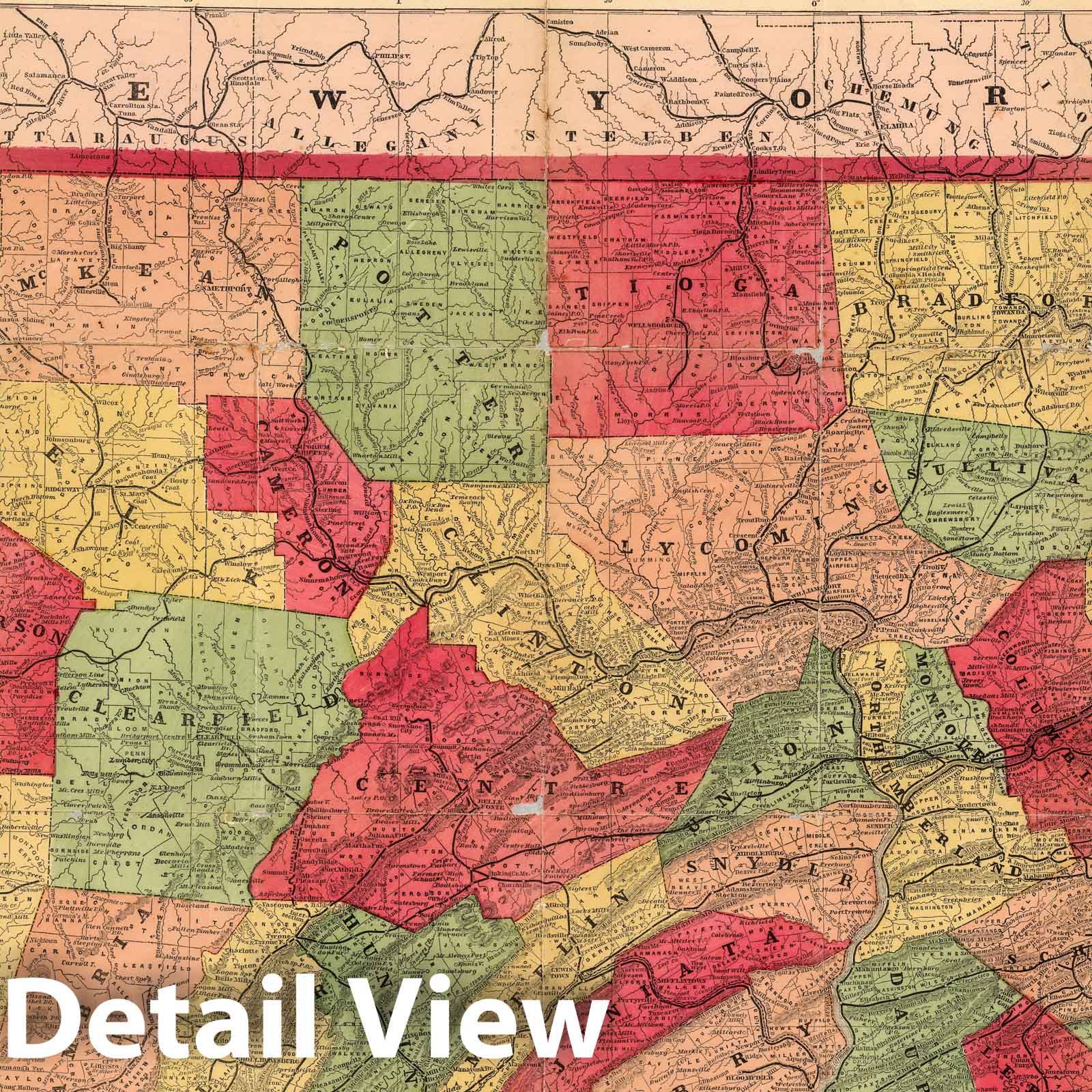 Pennsylvania - Railroads, 1879 - Historical Map Print
