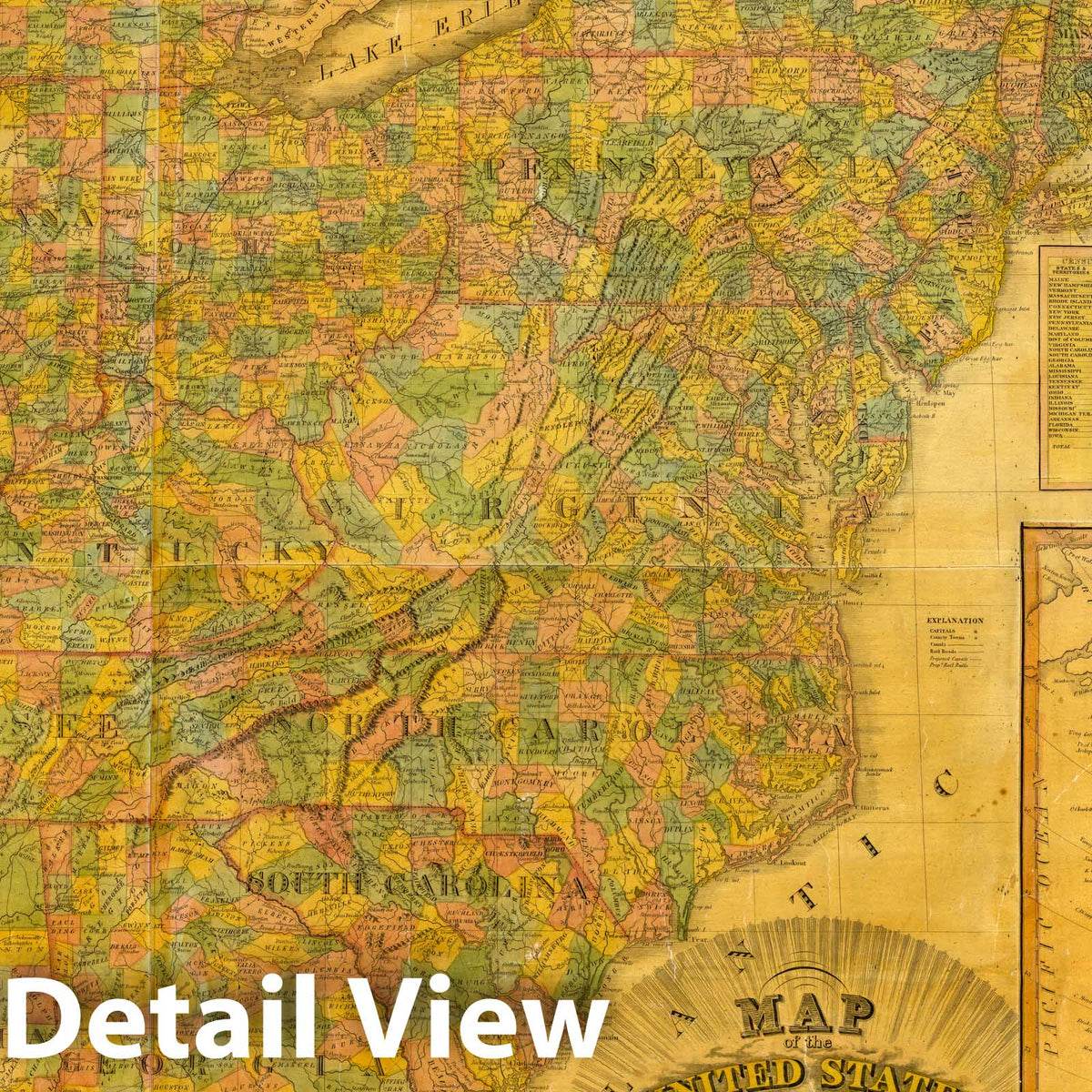 United States - Nautical Chart, 1845 - Historical Map Print