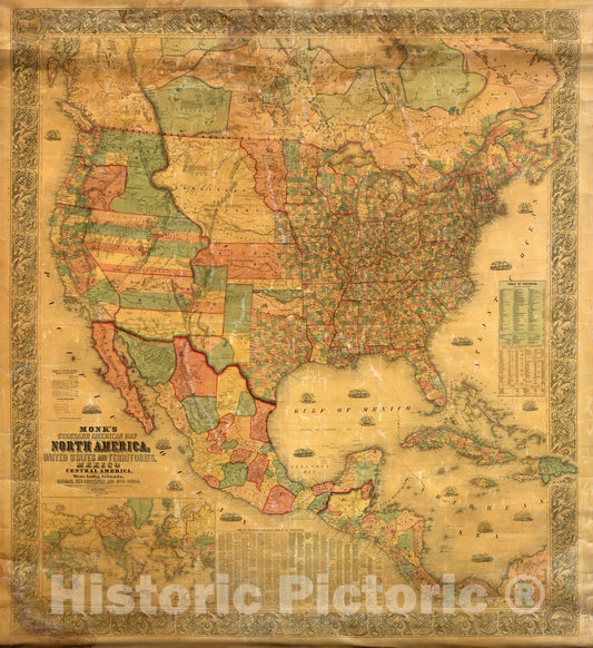 Historic Map : Standard American Map, 1859 - Vintage Wall Art