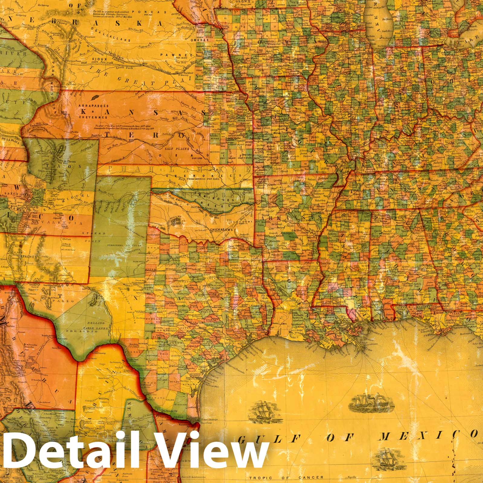 United States, Mexico, Central America, and West Indies 1859 Historical Map