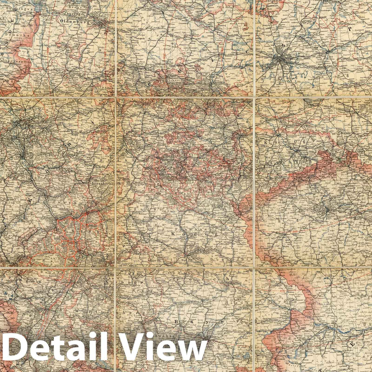 Germany - Railroad Map, 1893 - Historical Map Print