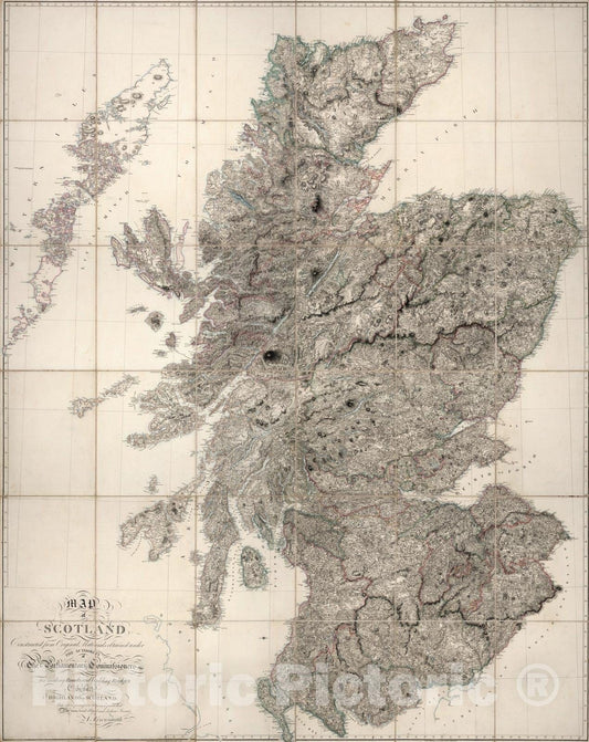 Scotland - Road Map, 1807 - Historical Map Print