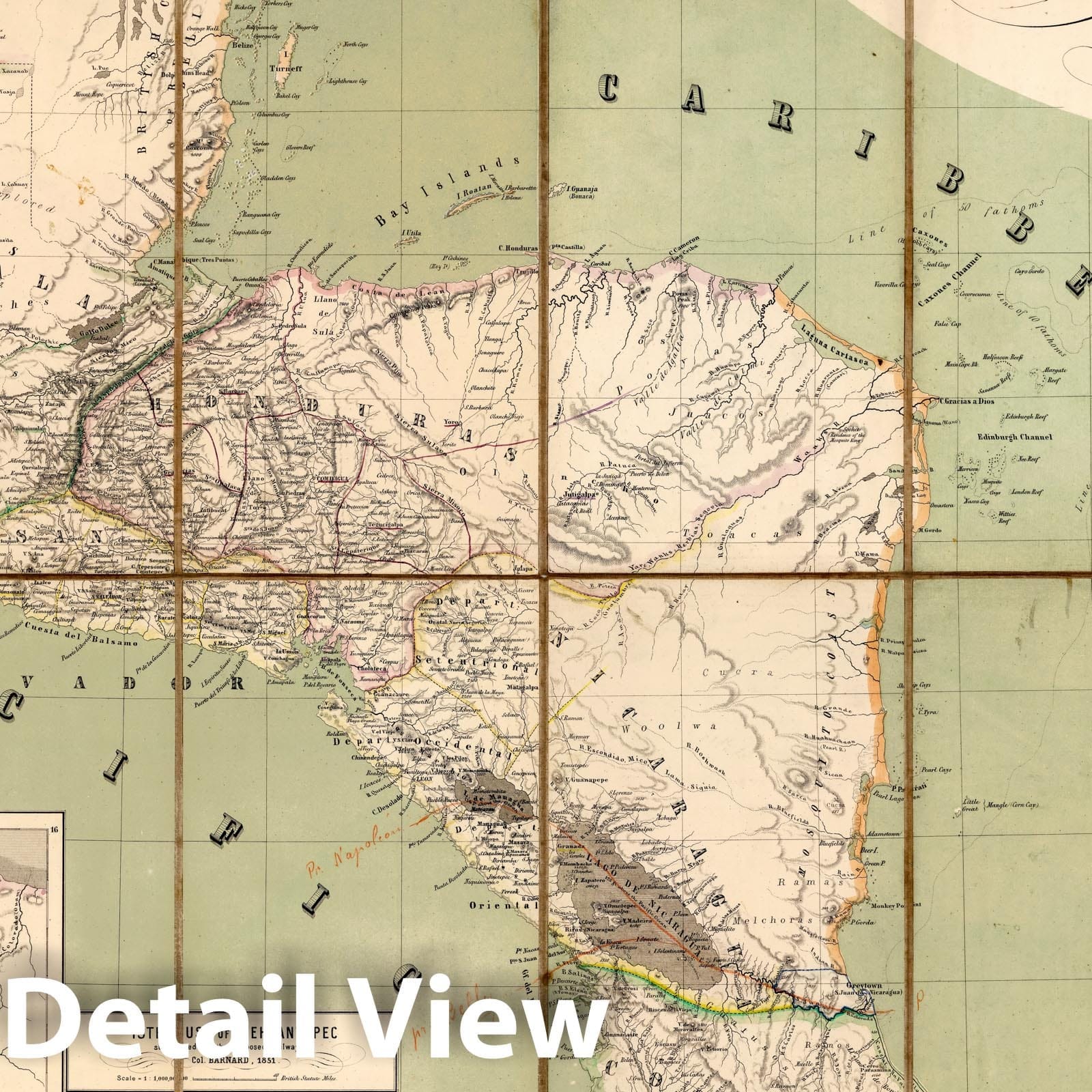 Central America: Panama, Nicaragua, Honduras, El Salvador, Tehuantepec - Railroad Map, 1858
