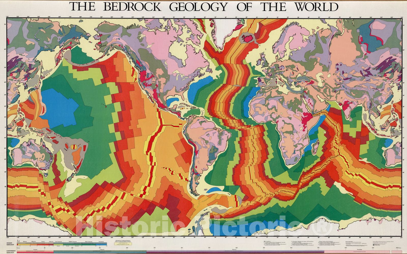 The World - Geologic Map, 1985 - Geological Wall Art Print