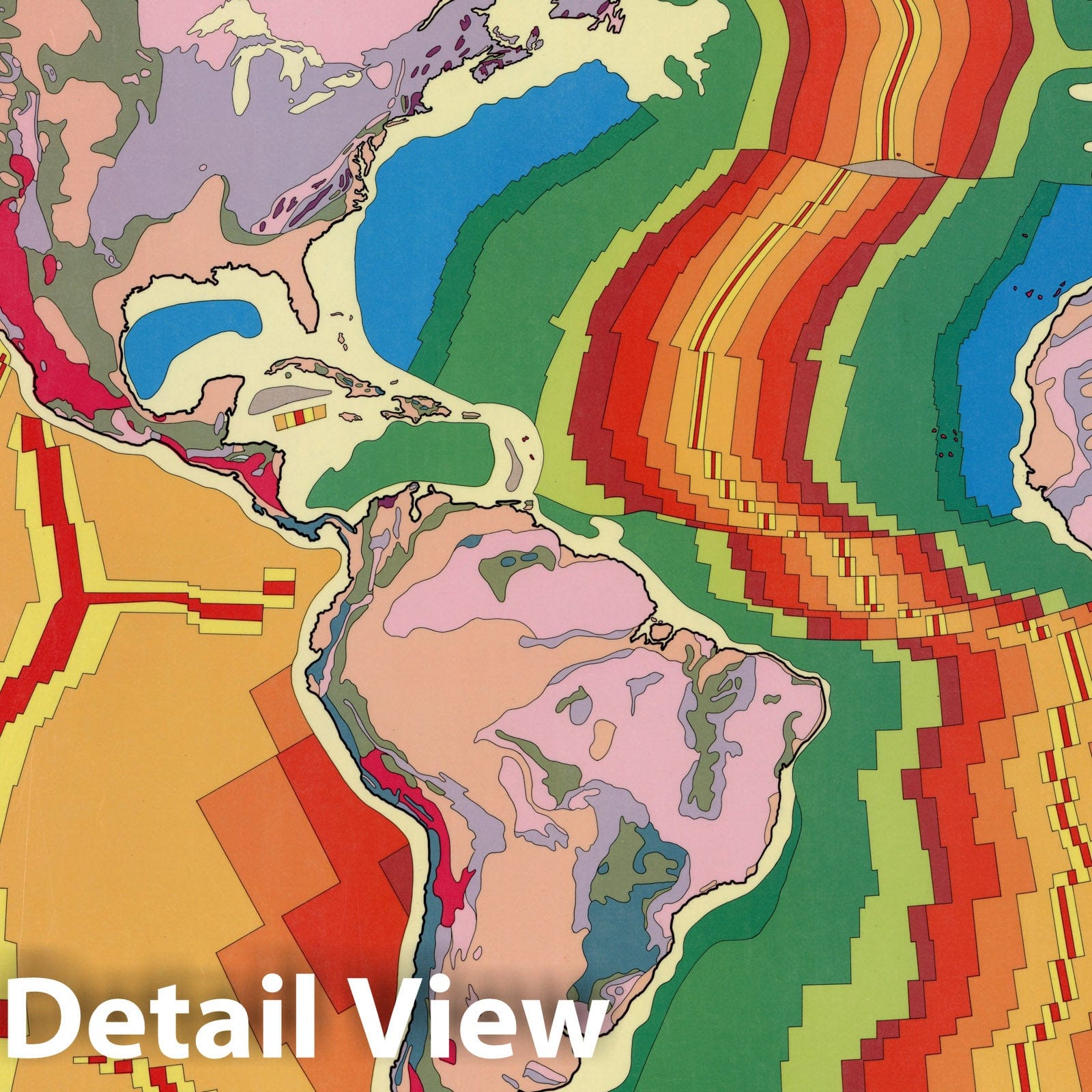 The World - Geologic Map, 1985 - Geological Wall Art Print