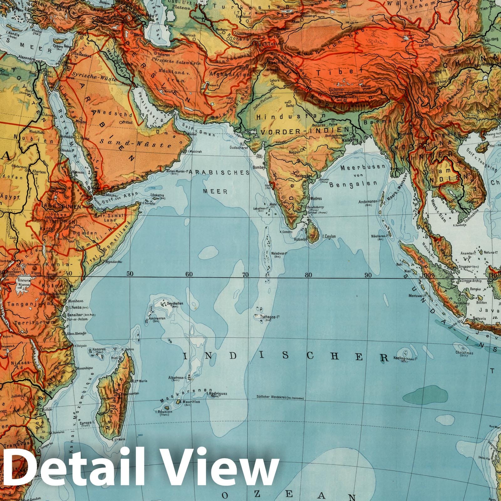 Eastern Hemisphere - Boundary Map, 1925 - Historical Map Print