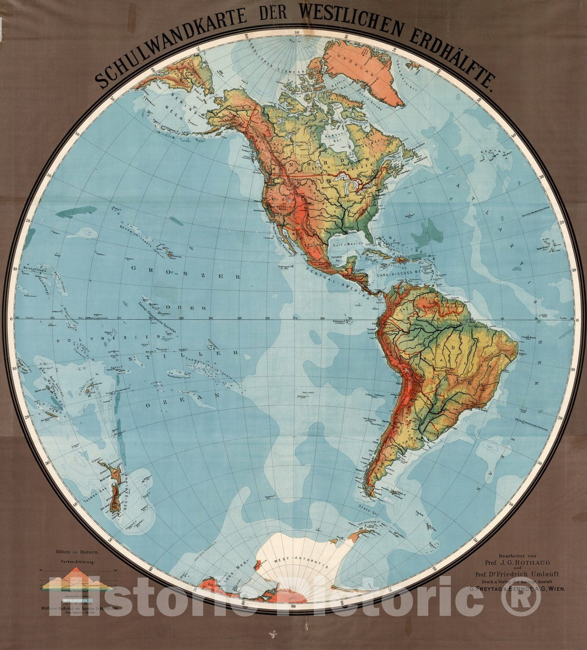 Western Hemisphere - Boundary Map, 1920 - Historical Map Print