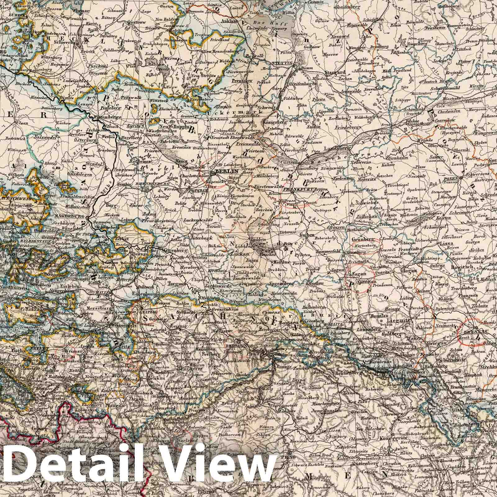 Northern and Western Germany, Prussia, and Customs Union States - Railroad Map, 1866