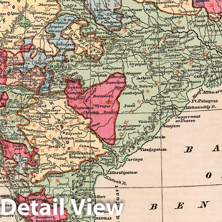India, 1856 - Historical Map Print