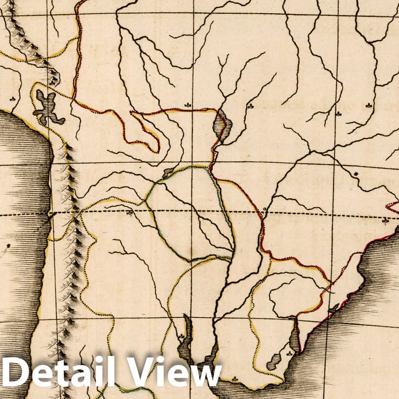 South America, 1815 - Historical Topographic Map Print