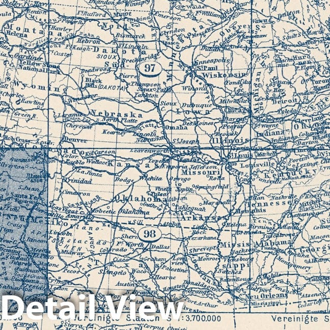 Southwestern United States, 1925 - Historical Map Print