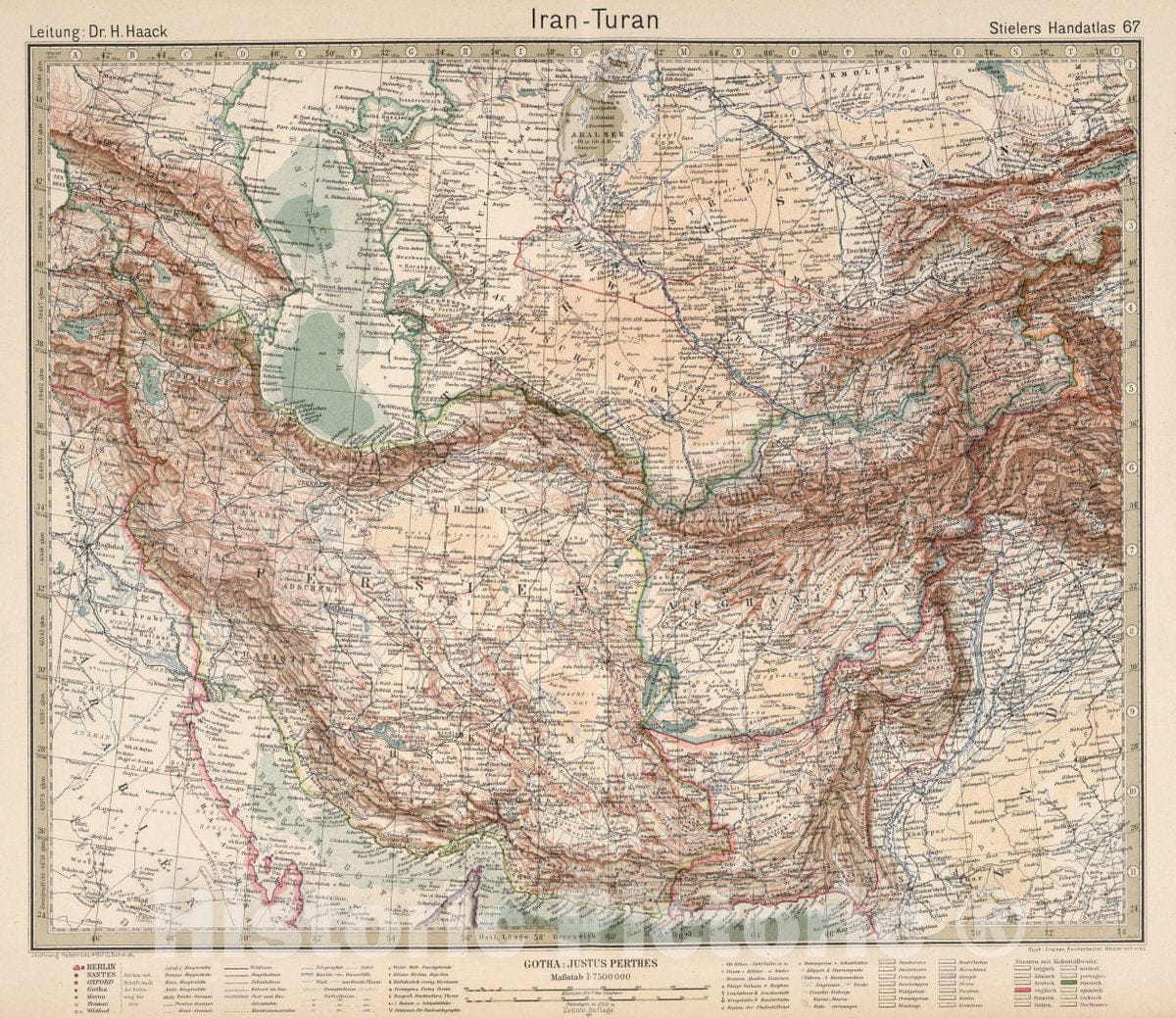 Historic Map : Iran, 67. Iran - Turan, 1925 Atlas , Vintage Wall Art