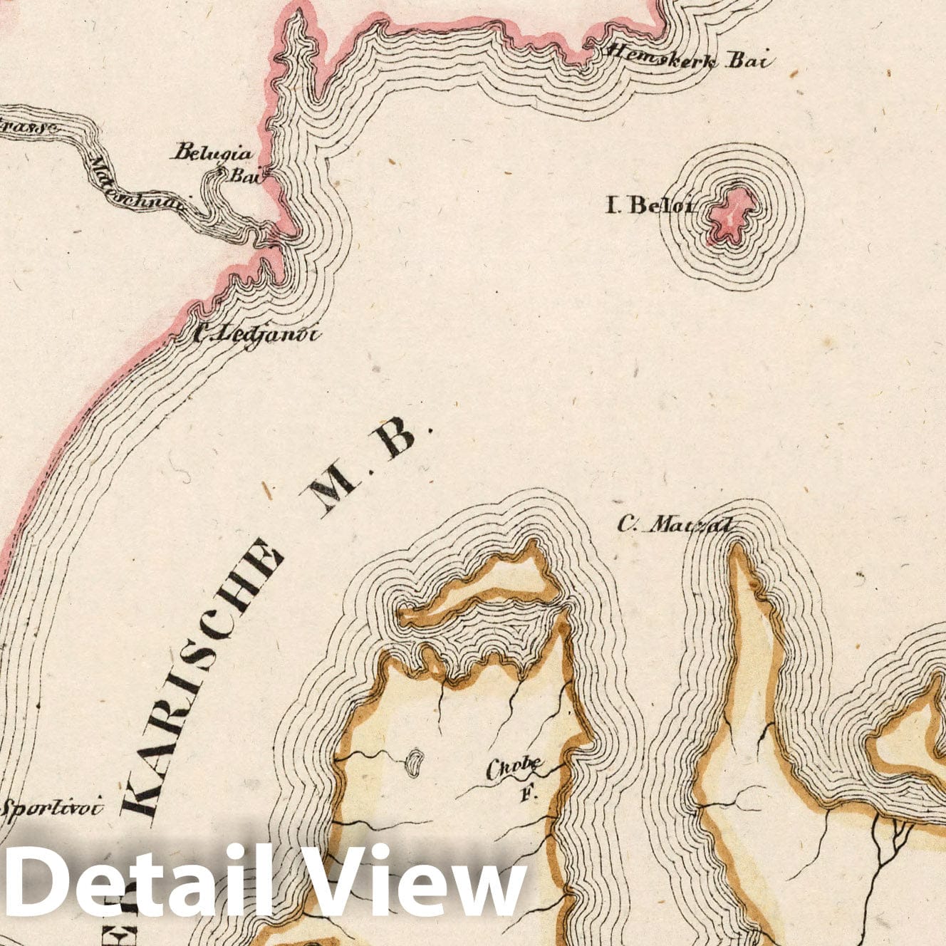 Russia: Novaya Zemlya and Archangel Region, 1829 - Historical Map Print