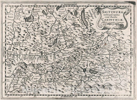 Historic Map : Austria, Saltzburg Archiepiscopatus Cum Ducatu Carinthiae, 1636 Atlas , Vintage Wall Art