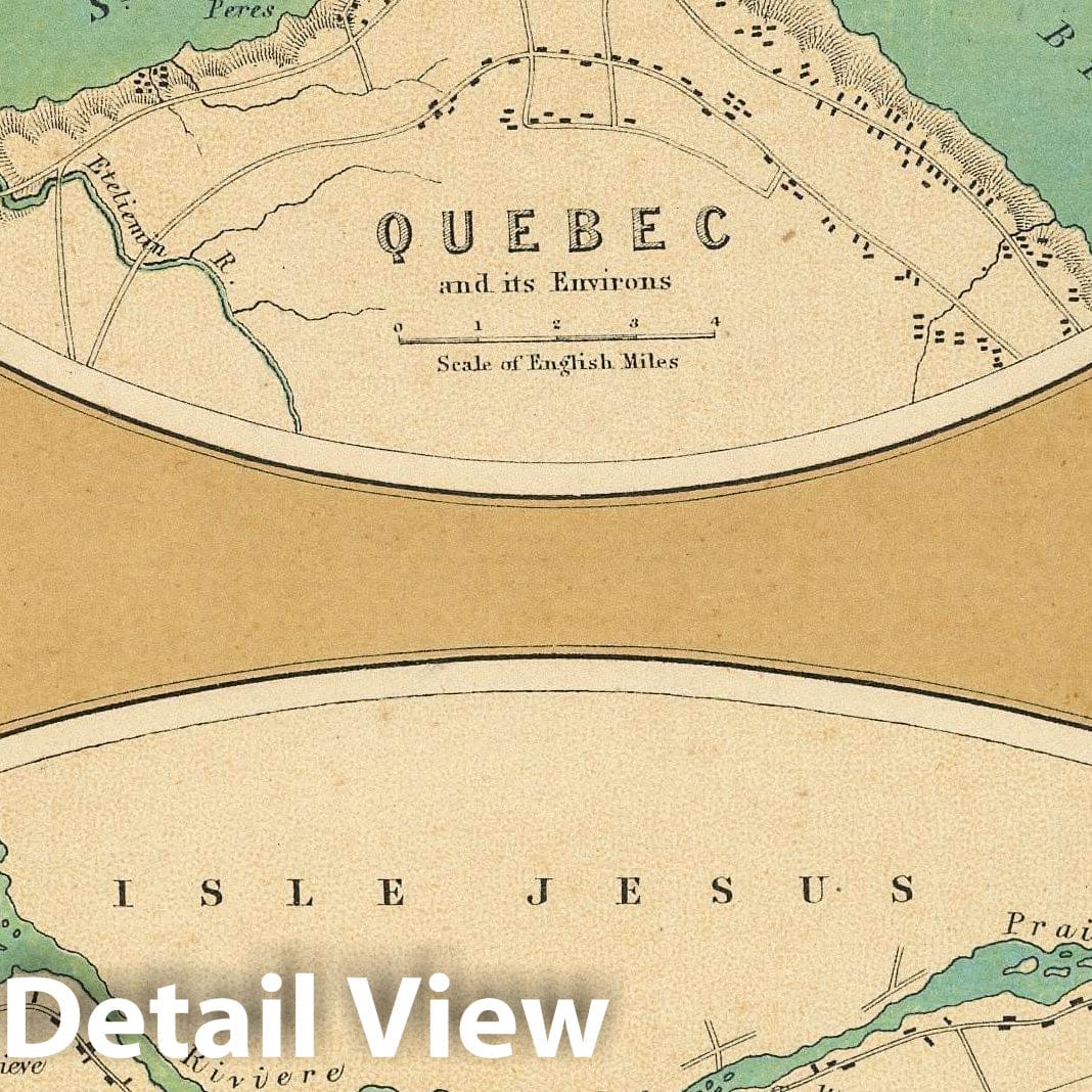 Quebec and Montreal, Canada - Railroad Map, 1857 - Historical Map Print