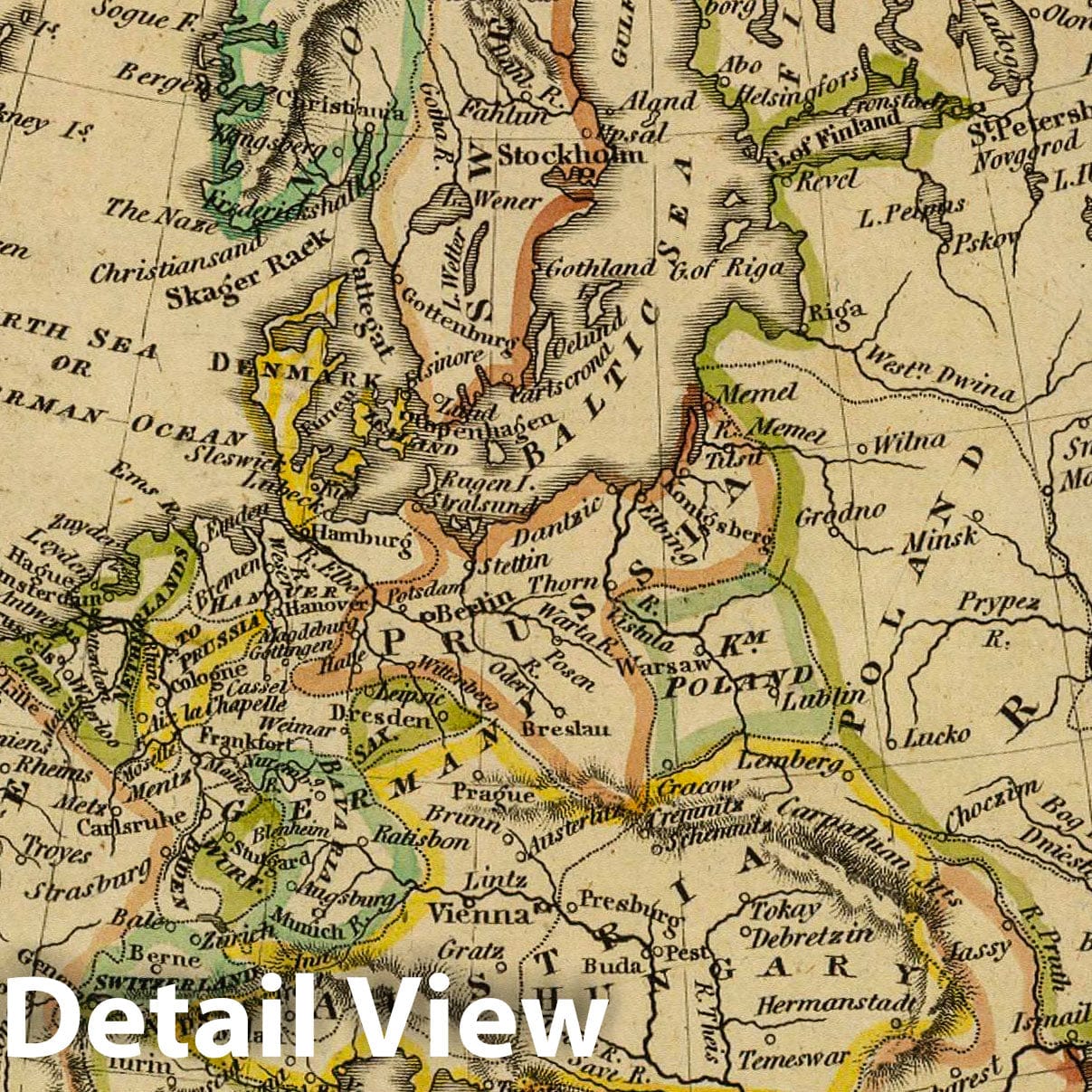 Europe - School Atlas, 1826 - Hand-Colored Historical Map Print
