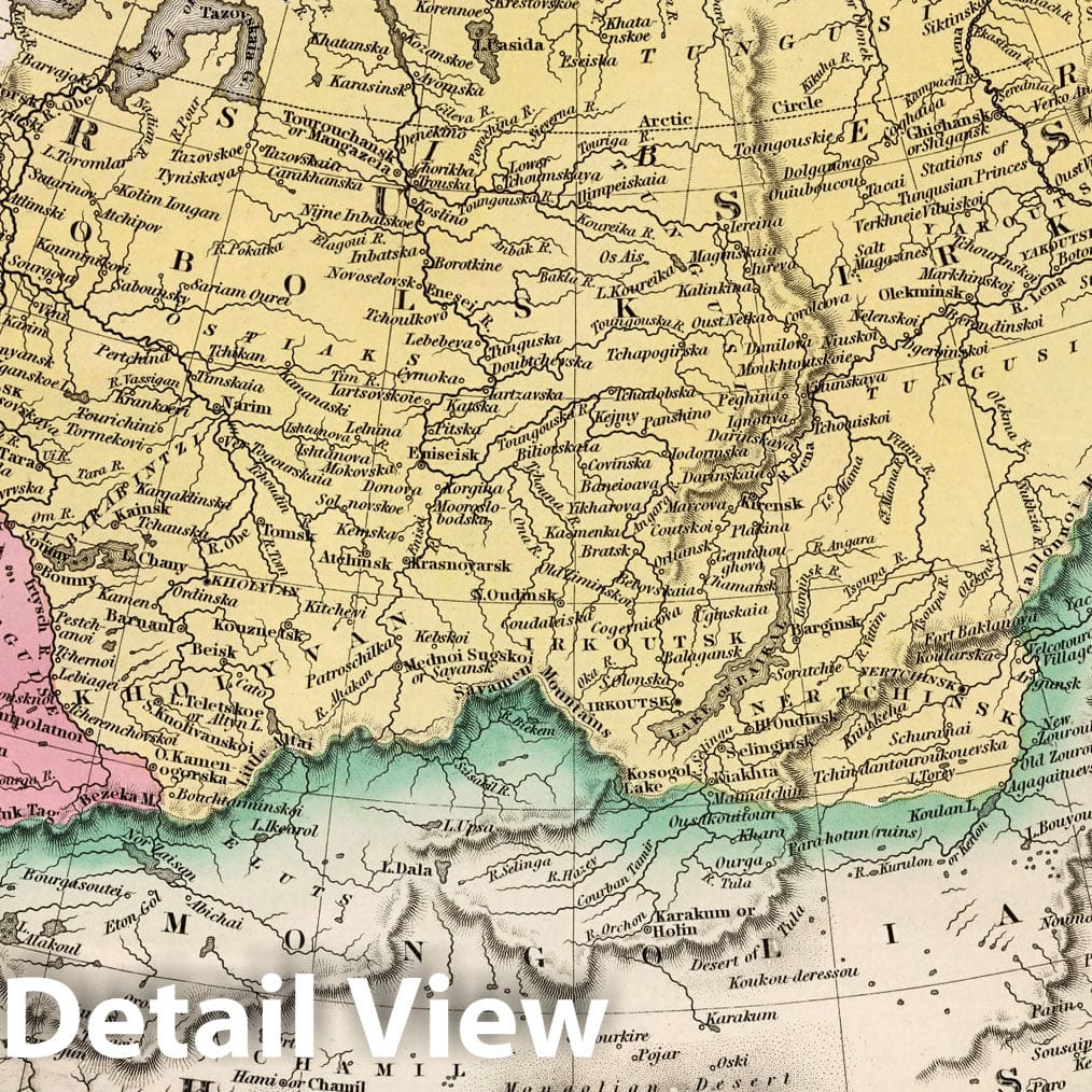 Russia in Asia, Kazakhstan, and Central Asia, 1836 - Historical Map Print