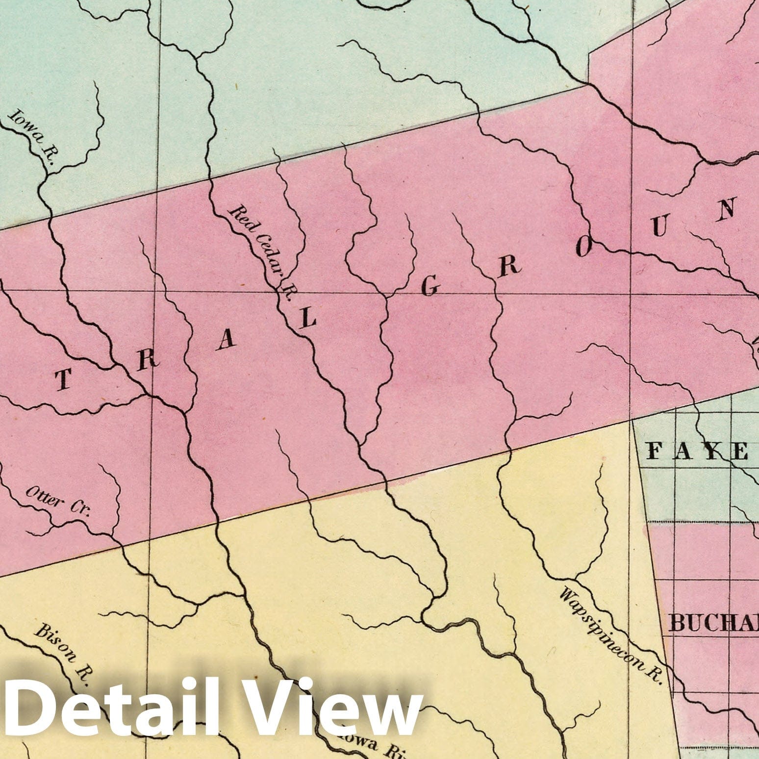 Iowa, 1842 - Historical Map Print from Tanner's Universal Atlas