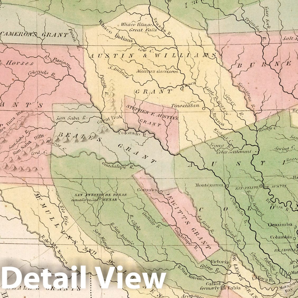 Texas - River Map, 1838 - Historical Map Print