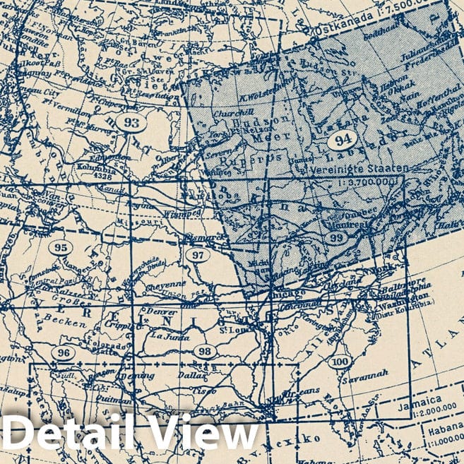 East Canada, 1925 - Historical Map Print from Stieler's Atlas