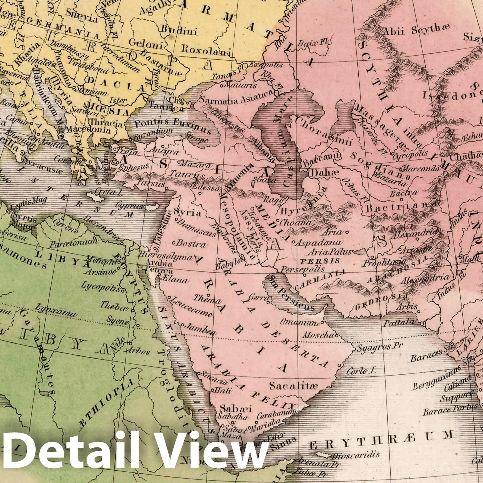 The World, as known to the Ancients, 1838 - Historical Map Reproduction