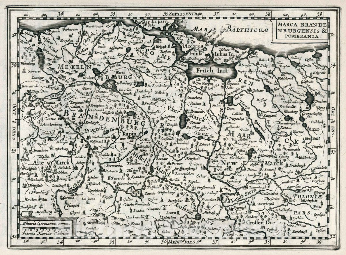 Historic Map : Marca Brandenburgensis & Pomerania, 1636 Atlas - Vintage Wall Art