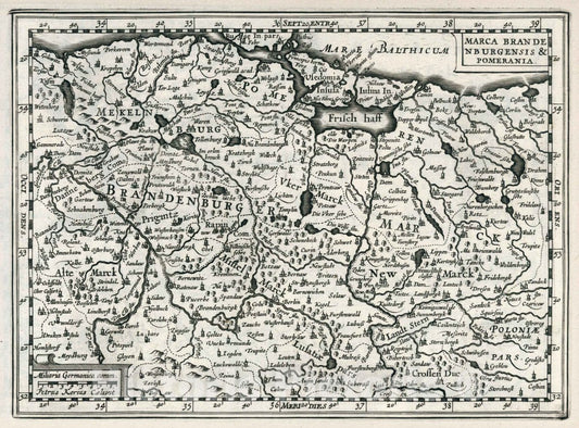 Historic Map : Marca Brandenburgensis & Pomerania, 1636 Atlas - Vintage Wall Art