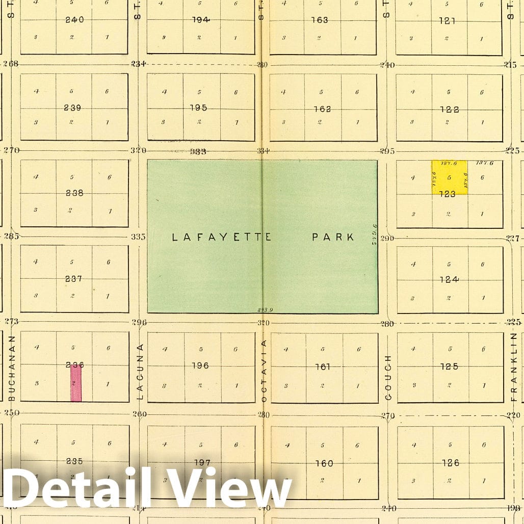 Historic Map : Plat sixteen [San Francisco), 1876, Vintage Wall Decor