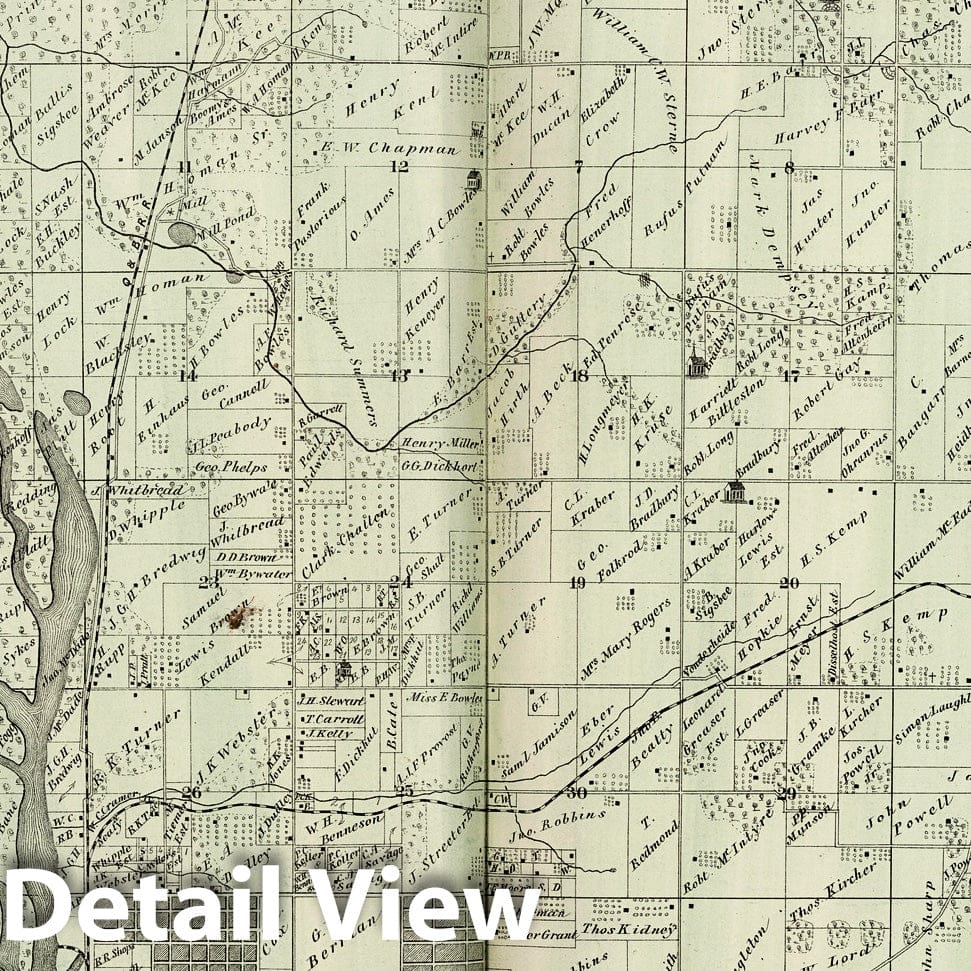 Ellington Township, Adams County, Illinois 1872 Atlas Map Print