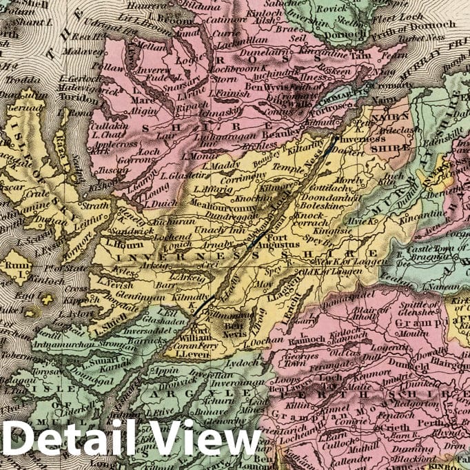 Scotland with Shetland Isles Inset, 1842 - Historical Map Print