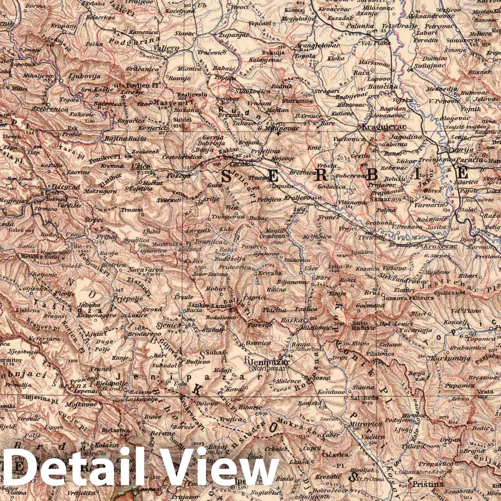 South Yugoslavia, Eastern Part, 1925 - Historical Map Print
