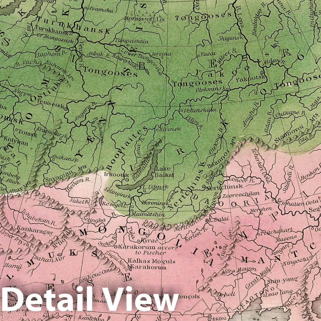 Siberia and Central Asia - River Map, 1838 - Historical Map Reproduction