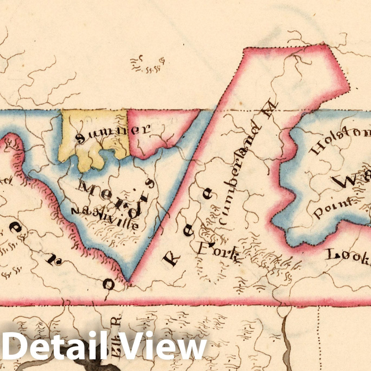 Tennessee - River Map, 1819 - Historical Map Print