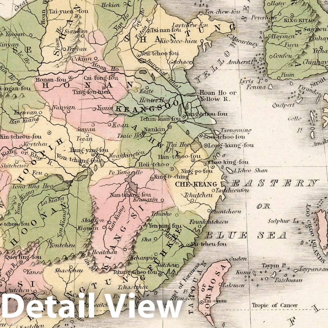China, Japan, and East Asia - River Map, 1838 - Historical Map Print