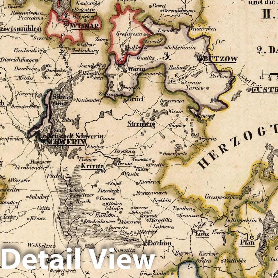Mecklenburg, Germany 1825 Historical Map Reproduction