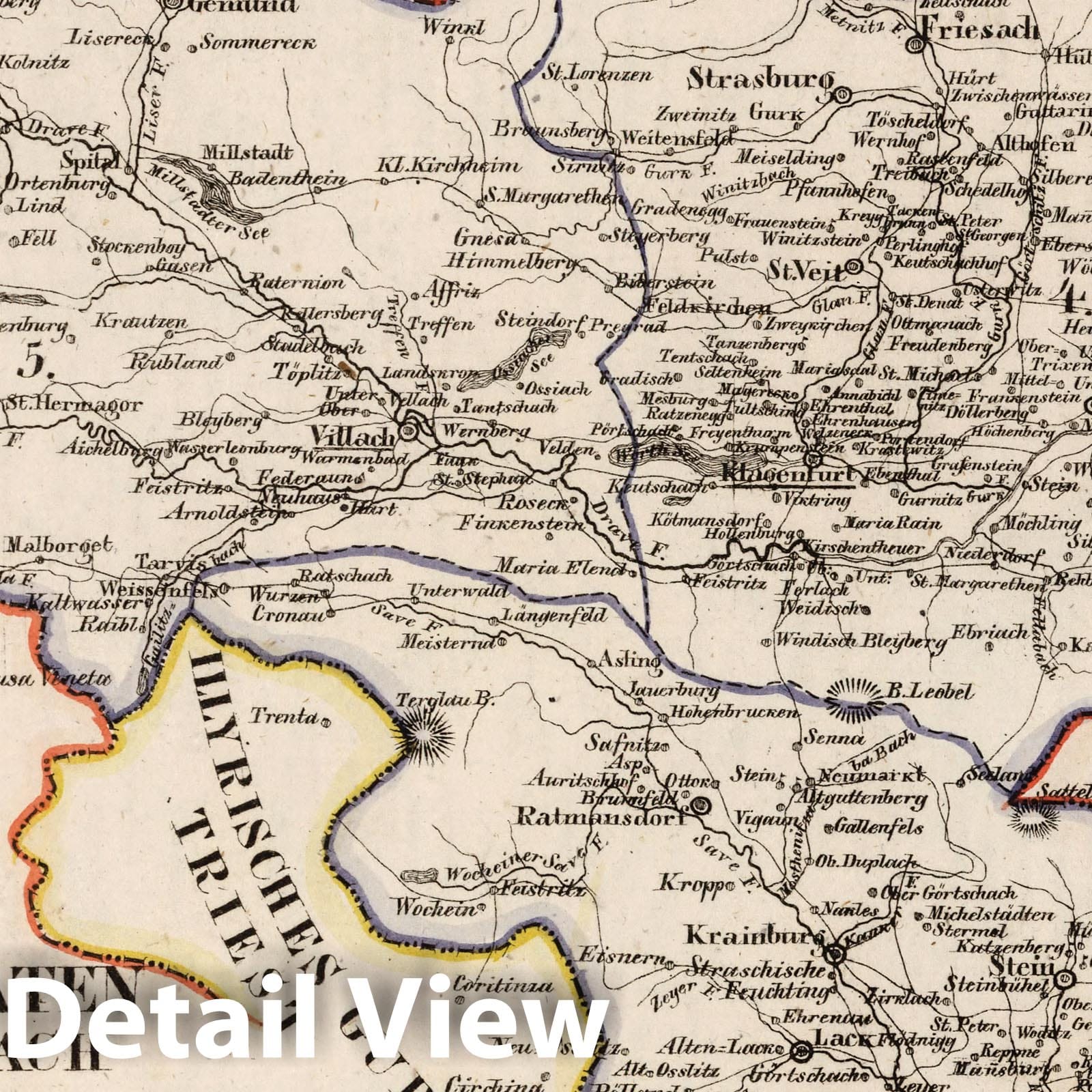 Austria, Laibach Region, 1828 - Historical Map Reproduction