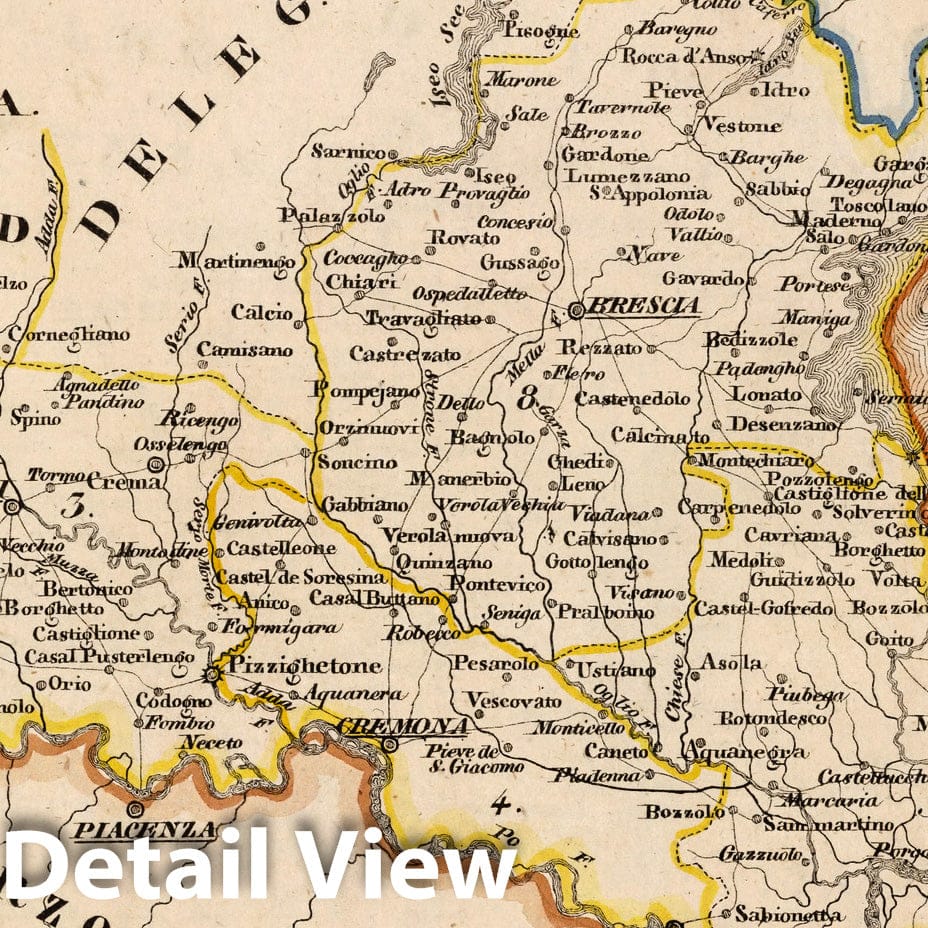 Lombardy (Austria) 1828 Historical Map Print