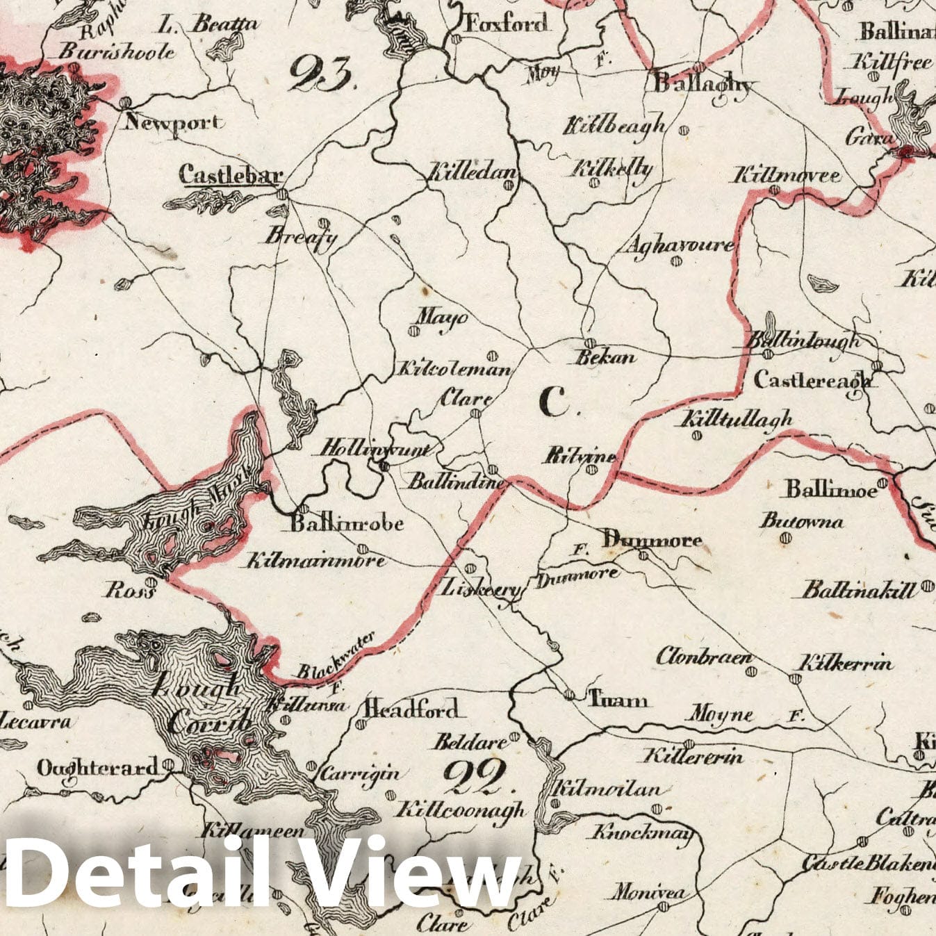 Connaught, Ireland 1830 Historical Map Print