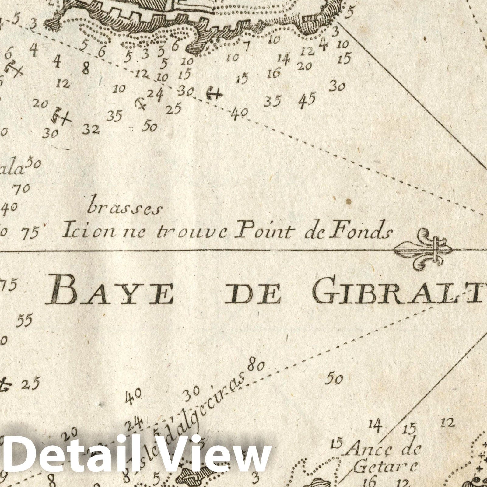 Bay of Gibraltar, Spain - Nautical Chart, 1764 - Historical Map Print