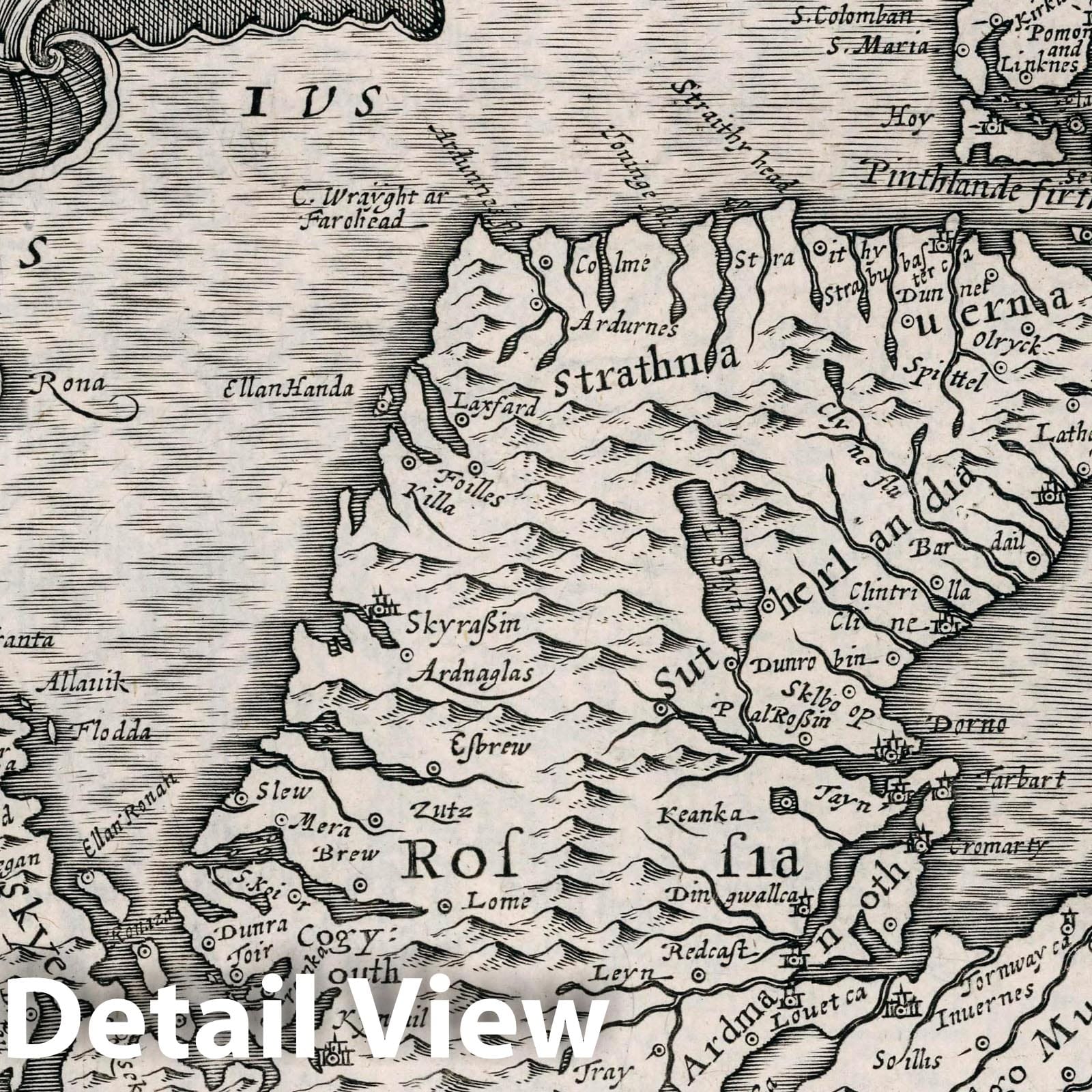 Scotland Map 1636 - Historical Atlas Plate Reproduction
