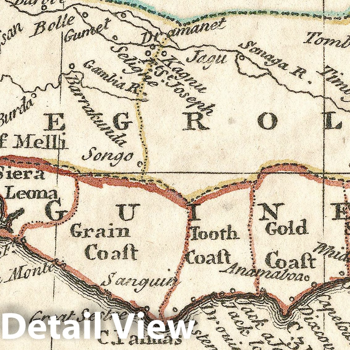 Guinea, 1758 - Historical Map Print from Atlas Minimus