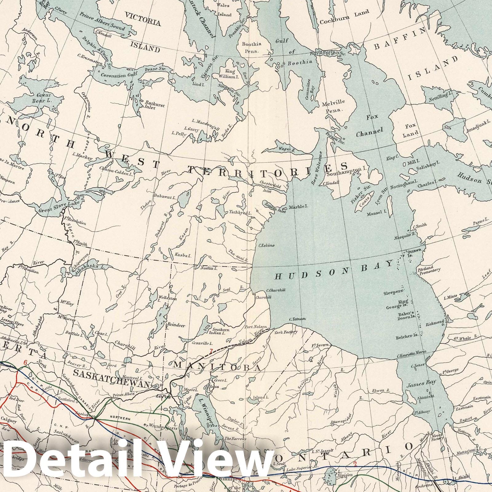 Transcontinental Railways Map 1915 - Canada Railroad Atlas Print