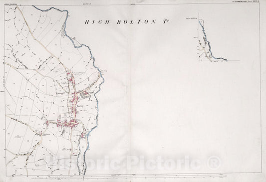 Historic Map : Ireby Parish. Co. Cumberland. Sheet XXXVII.13. Sheet XXXVII.9, 1865 Atlas - Vintage Wall Art